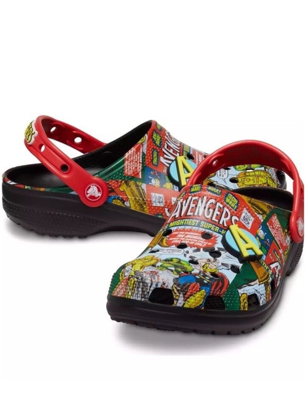Marvel CROCS Avengers Superhero comic with Red Strap size M6 W8 new with tags